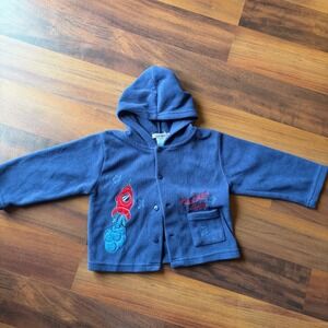 Teddy Boom Baby Toddler Boys Blue Fleece Rocket Ship Hoodie Jacket‎ 24M